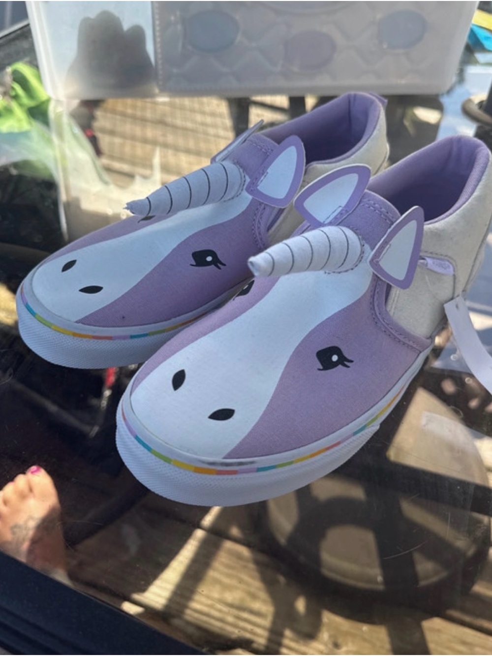 Vans Kids Unicorn Slip-On Sneakers - Lavender White